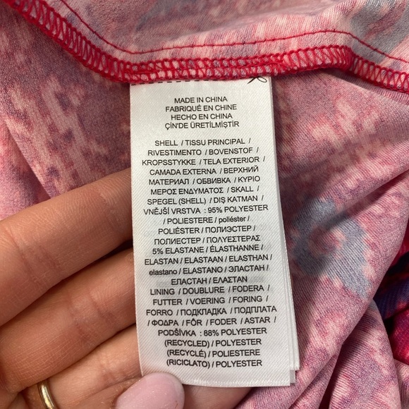 Ralph Lauren Pink Fuchsia Geo-Print Jersey One-Shoulder Dress Womens Sz 20W - Picture 12 of 13